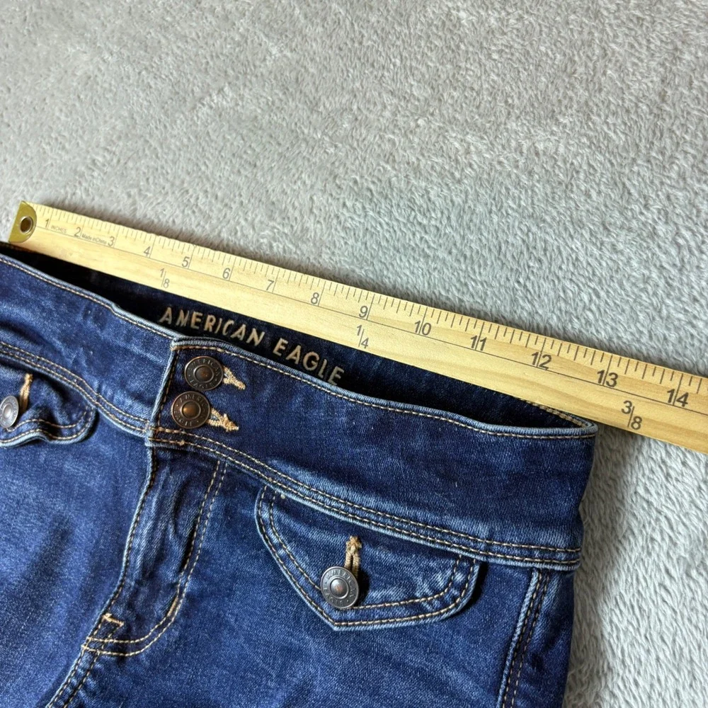 American Eagle Jeans‎ Women 0 (Fits 26x29) Kick Boot Dark Wash Stretch Whiskered